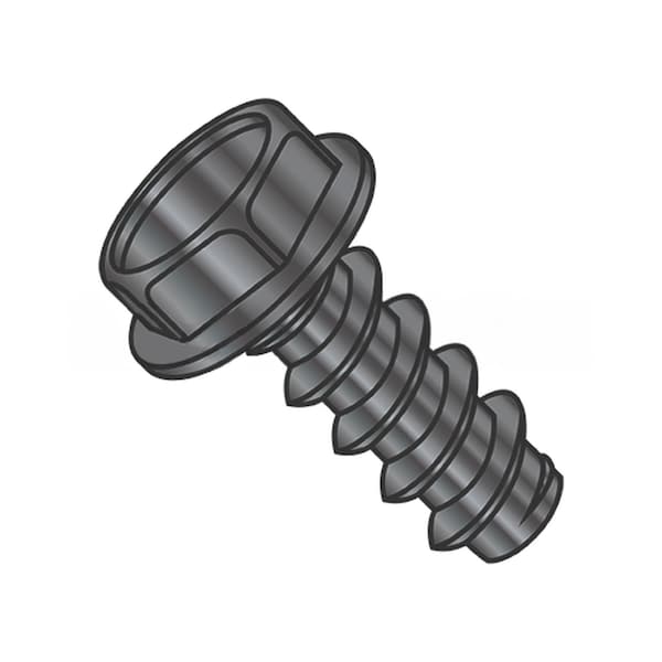 Usa Industrials Self-Drilling Screw, 1/4"-14 x 5/8", Black Oxide Steel Flange Hex Head External Hex Drive BULK-SCRW-14825 - main